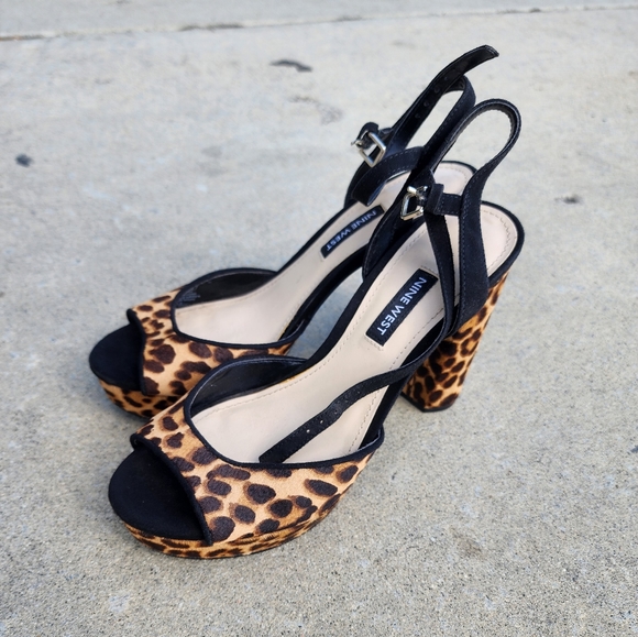 Nine West Gail Leopard-print Platform Heels - Movie used! - Picture 4 of 7